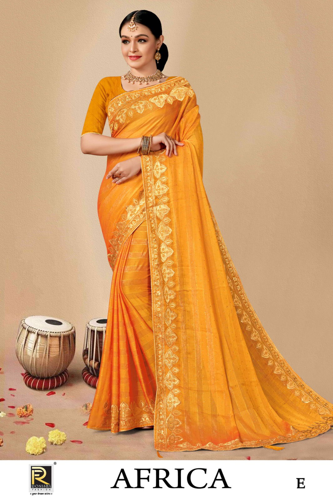 Ronisha Africa Embroidery Party Wear Saree Catalog The Ethnic World